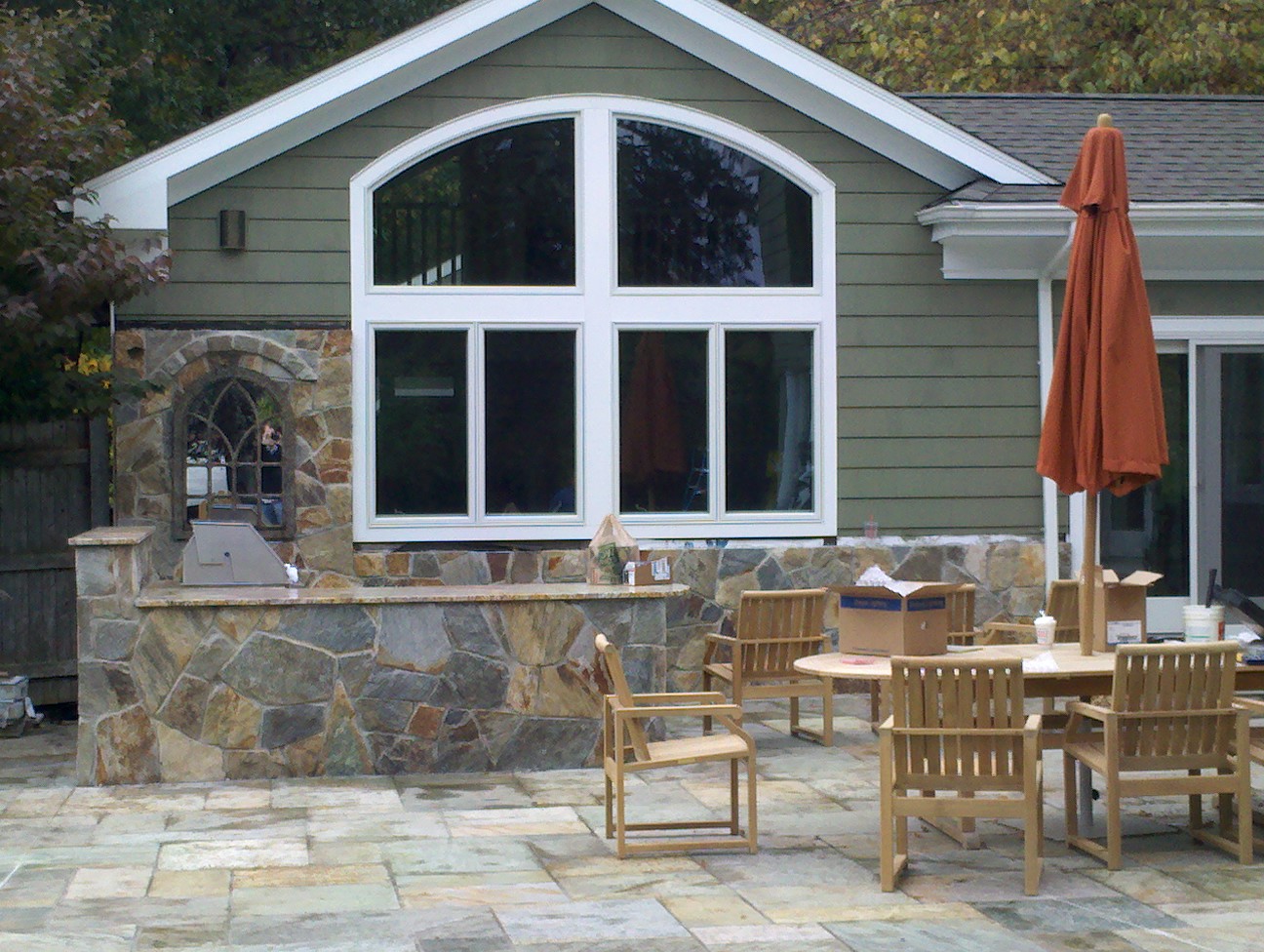 Outdoor living expansion off this newly expanded westport residence is